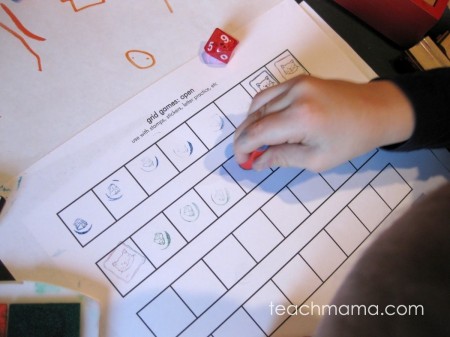 stamping crazy--open grid games for literacy & math learning