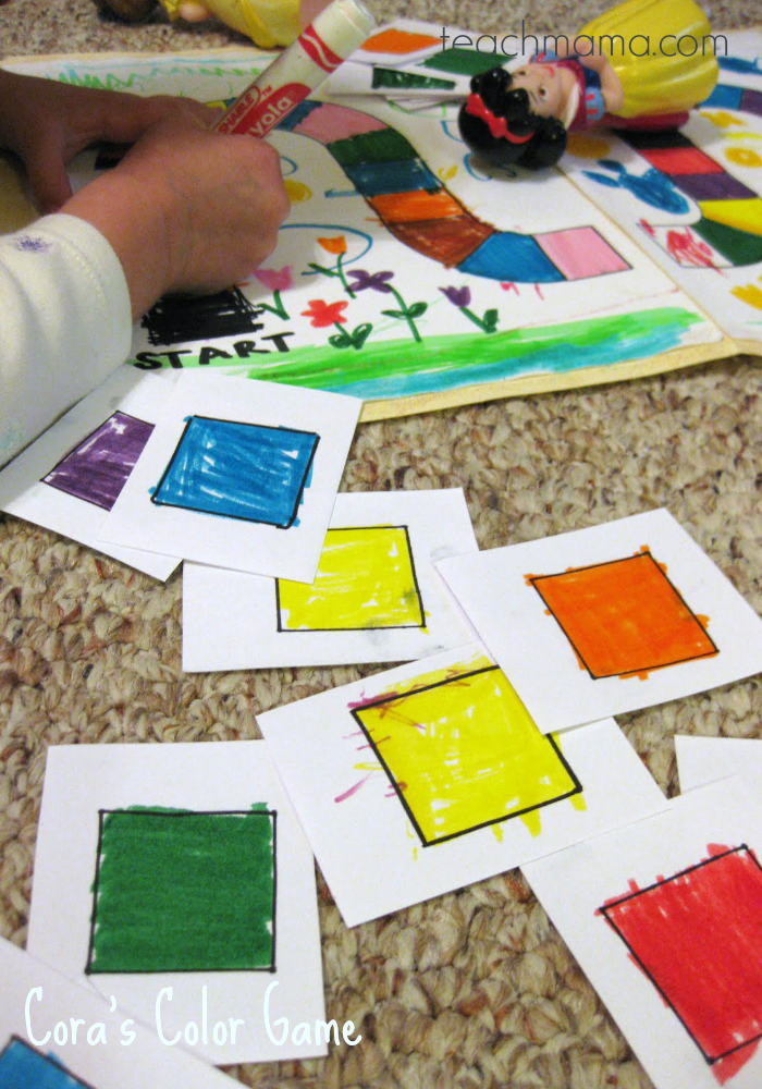 homemade color game | cora's color game | teachmama.com
