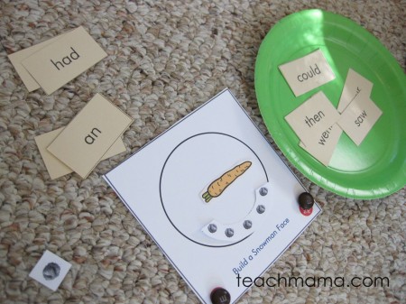 read a word, build a snowman | early literacy game | sight words | teachmama.com