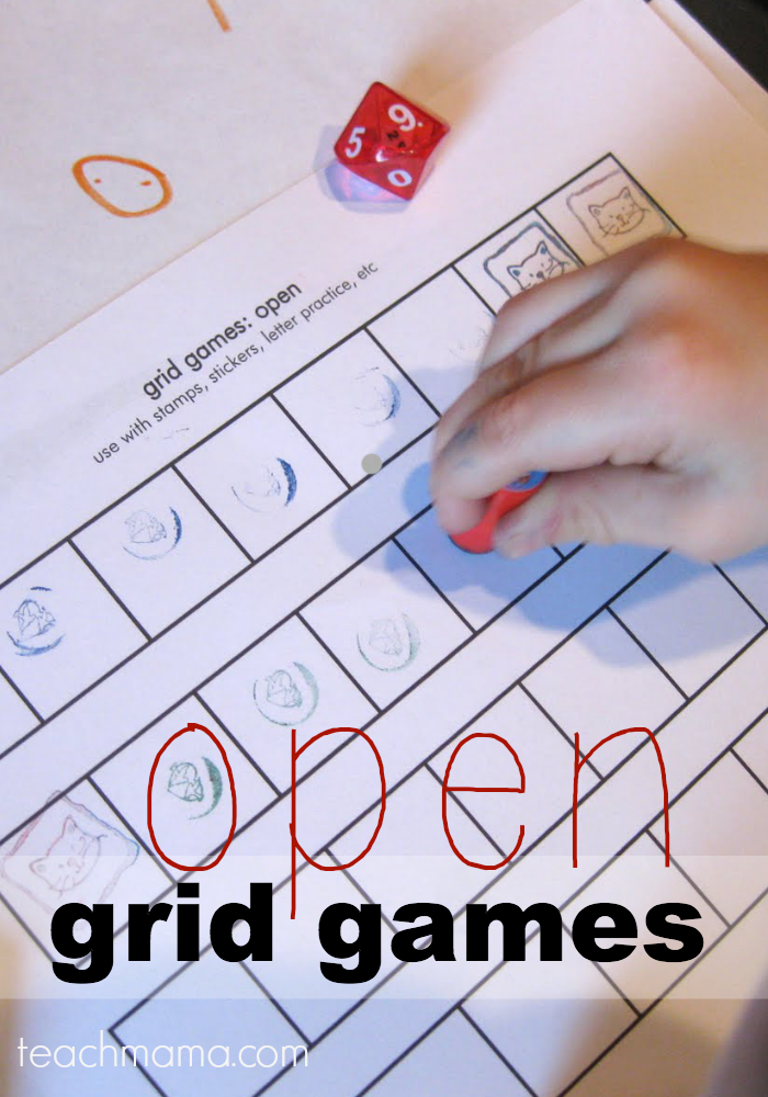 stamping crazy--open grid games for literacy & math learning