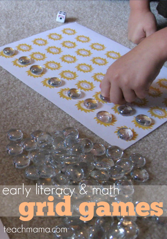 early literacy and math grid games sunny rainy | teachmama.com