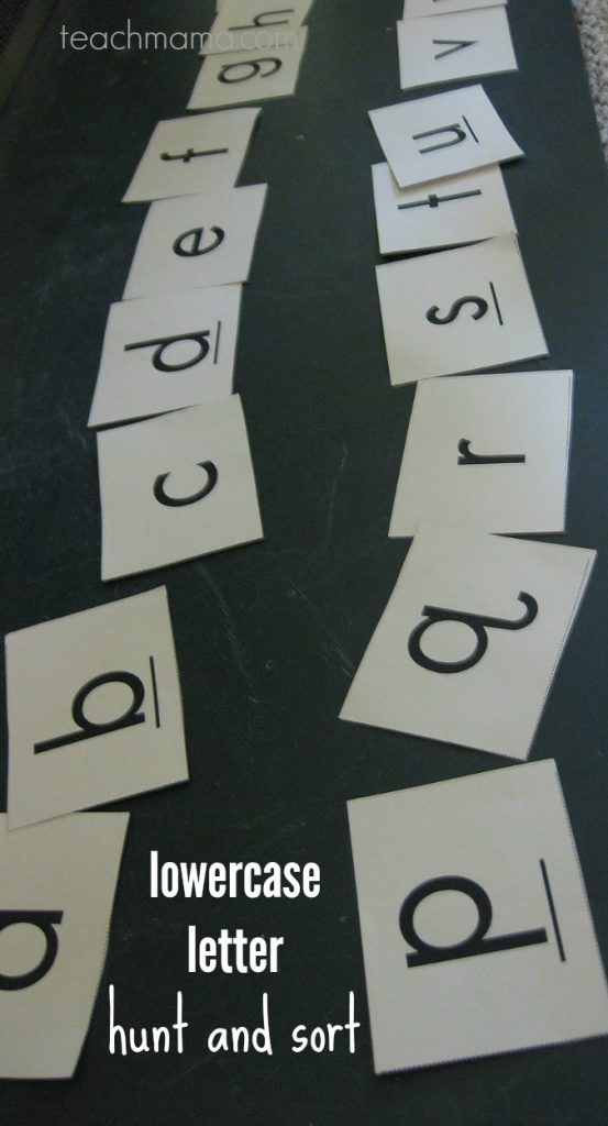 lowercase letter hunt and sort | teachmama.com