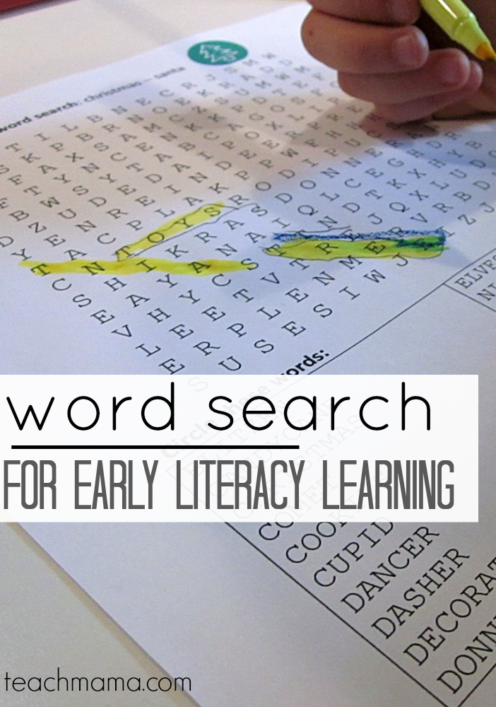 word searches for early literacy learning | teachmama.com