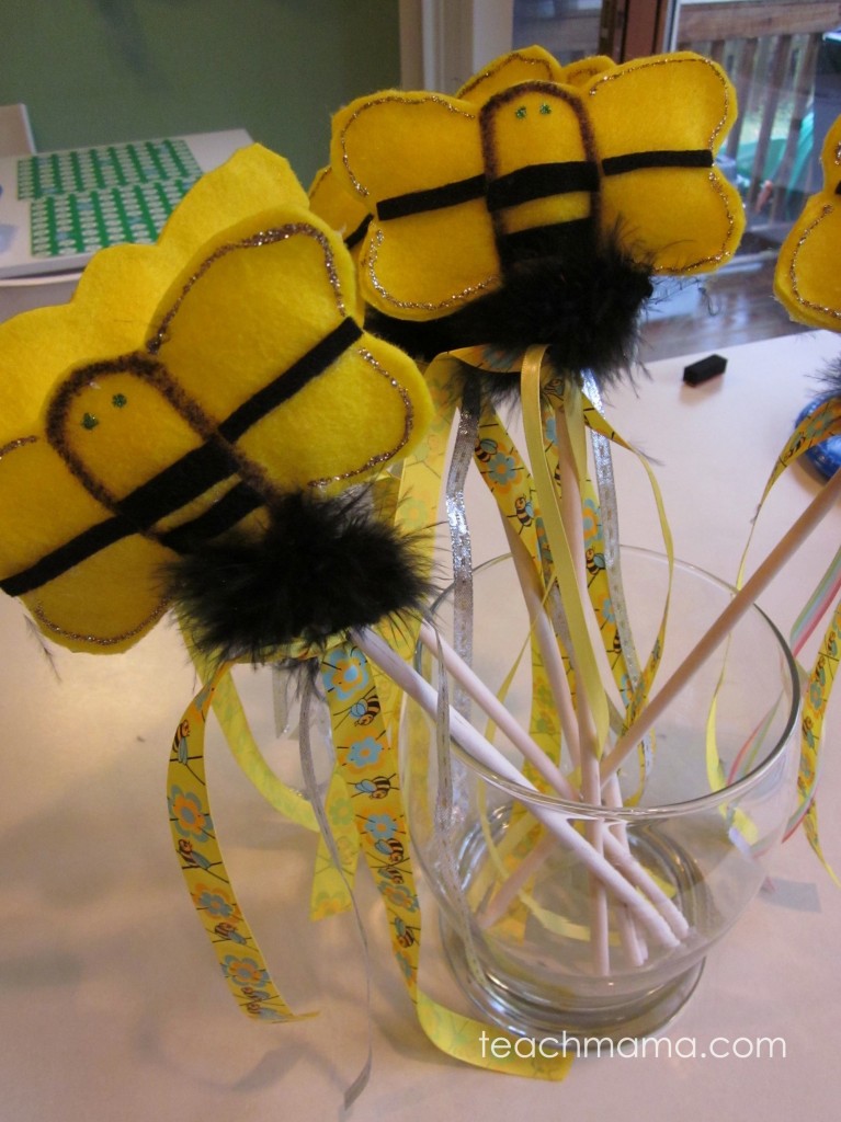 how to make bumblebee wands, pens, and buzzy birthday fun