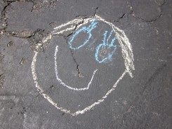 happy chalk face