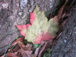 leafy, outdoor alphabet letter hunt