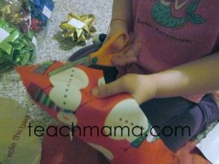 making the most of holiday clean-up, gift wrap bow fun