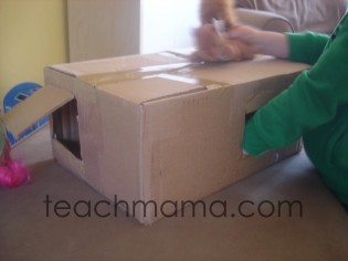 making the most of holiday clean-up, sensory box