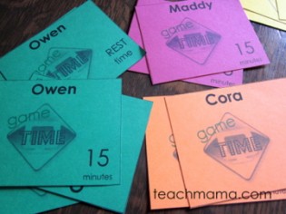 game time cards