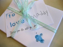 finger print note cards