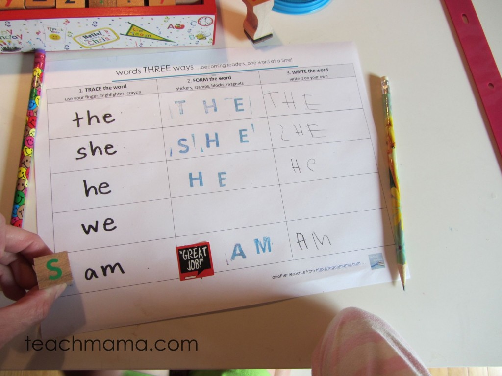 learning sight words for kindergarten