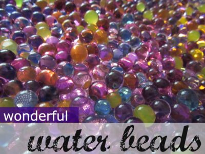 homemade light table, water beads
