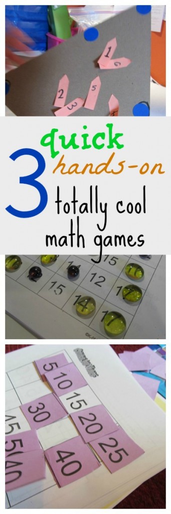 3 hands on math games pinterest cover