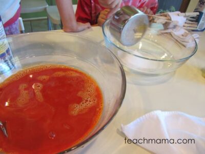 halloween scarf -- preparing dye