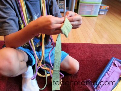halloween scarf -- pulling strands