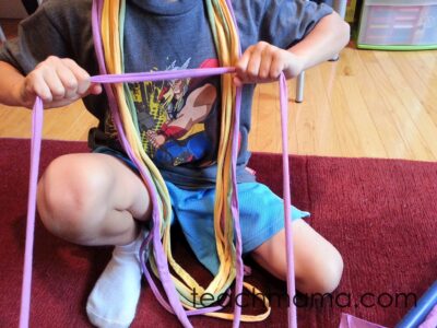 halloween scarf -- pulling strands