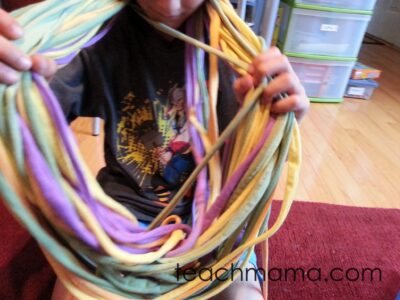halloween scarf -- pulling strands