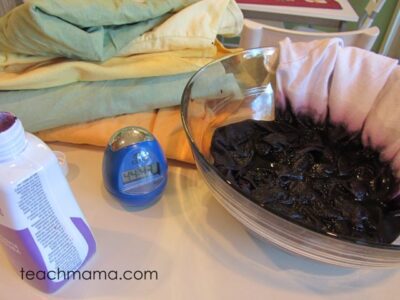 halloween scarf -- preparing dye