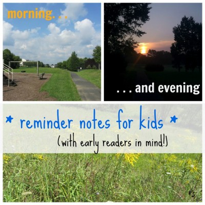 morning evening schedule for early readers