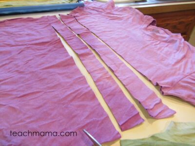 halloween scarf -- cutting shirts