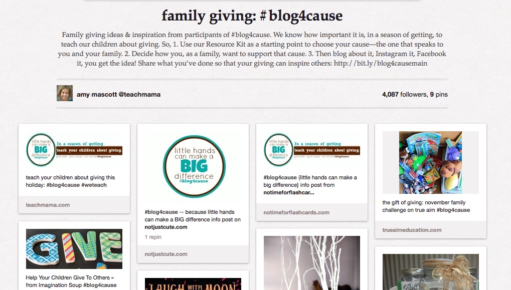 #blog4cause pinterest board