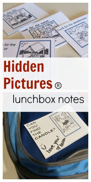 hidden pictures lunchbox notes
