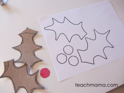 santa cookie tray--holly leaves and berries
