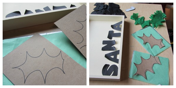 sweet homemade santa tray leaves