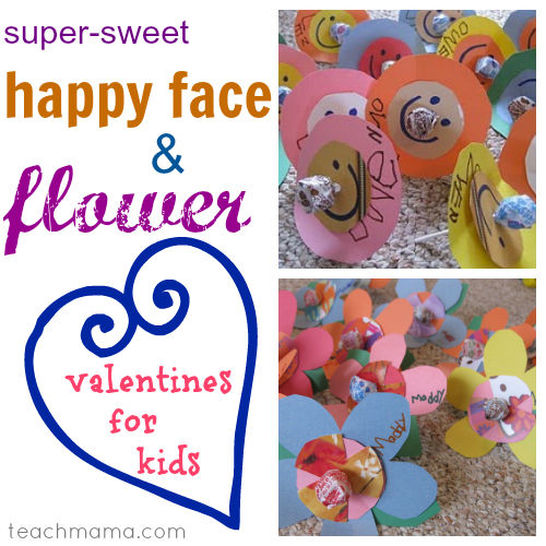 happy face and flower valentines