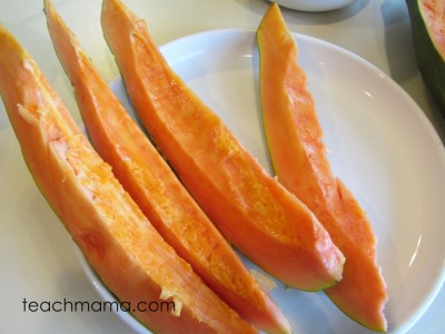 papaya new for us fruit slices