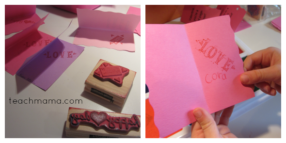 bookmark valentines stamp cora