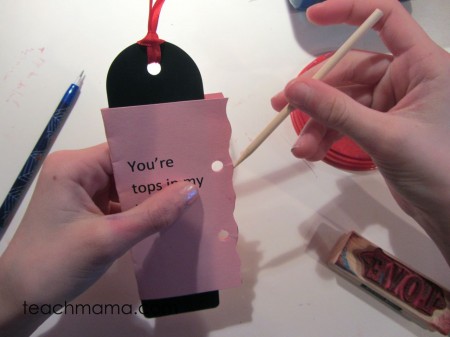 homemade bookmark valentines stick