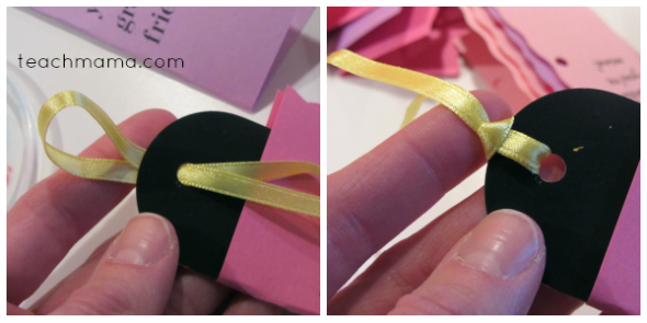 homemade bookmark valentines ribbon