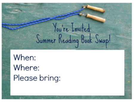 summer reading book swap invite