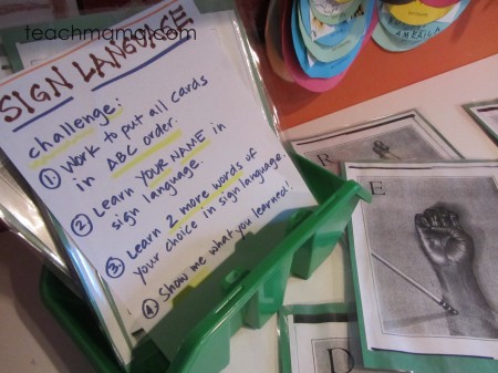 sign language cards  tabletop surprises