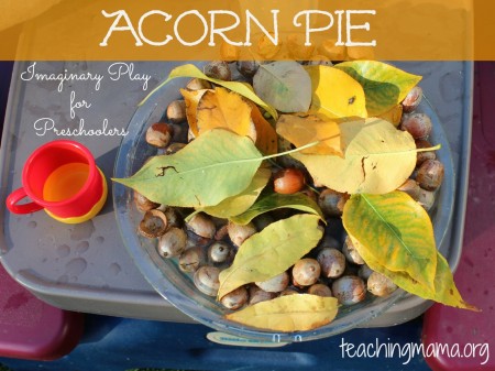invitation to play with acorns