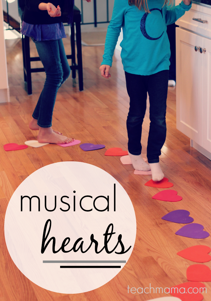 musical hearts reading, moving, & crazy-fun kid game teachmama.com