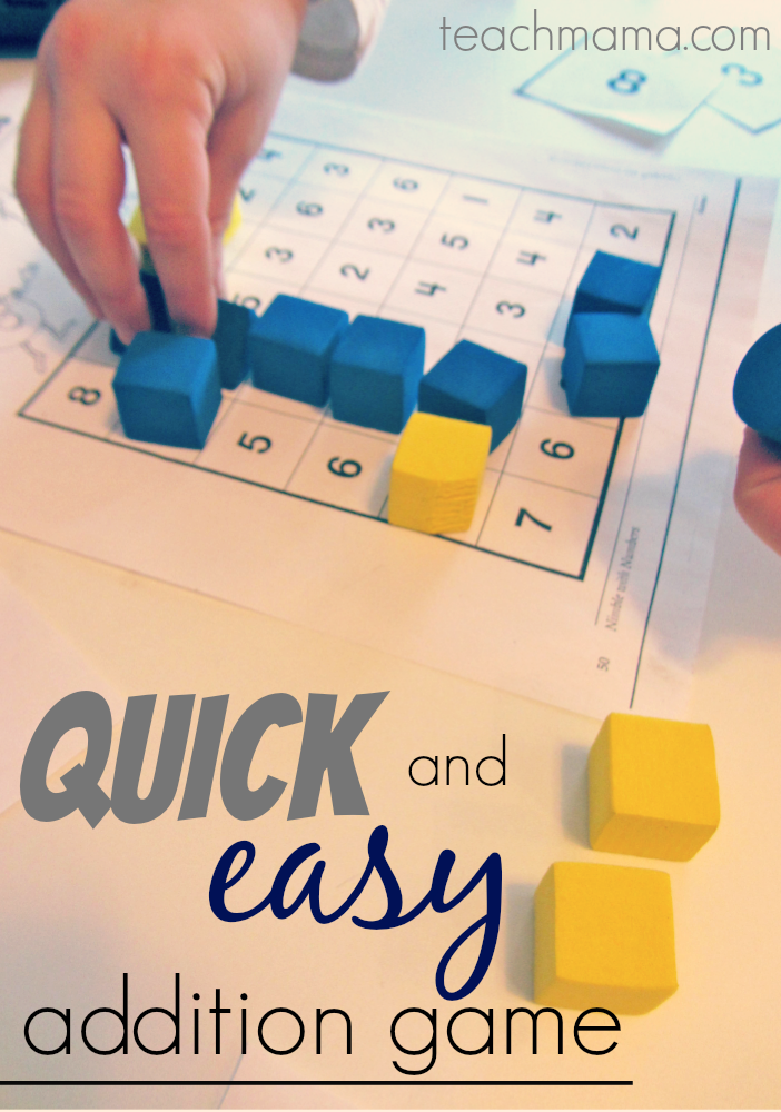 quick and easy addition game |  teachmama.com