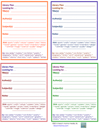 create a library plan: make the most of a trip to the library