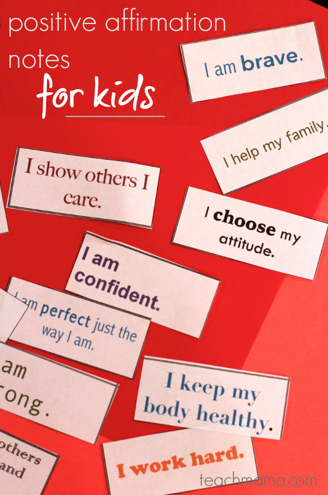 positive affirmation notes for kids: lunchbox love