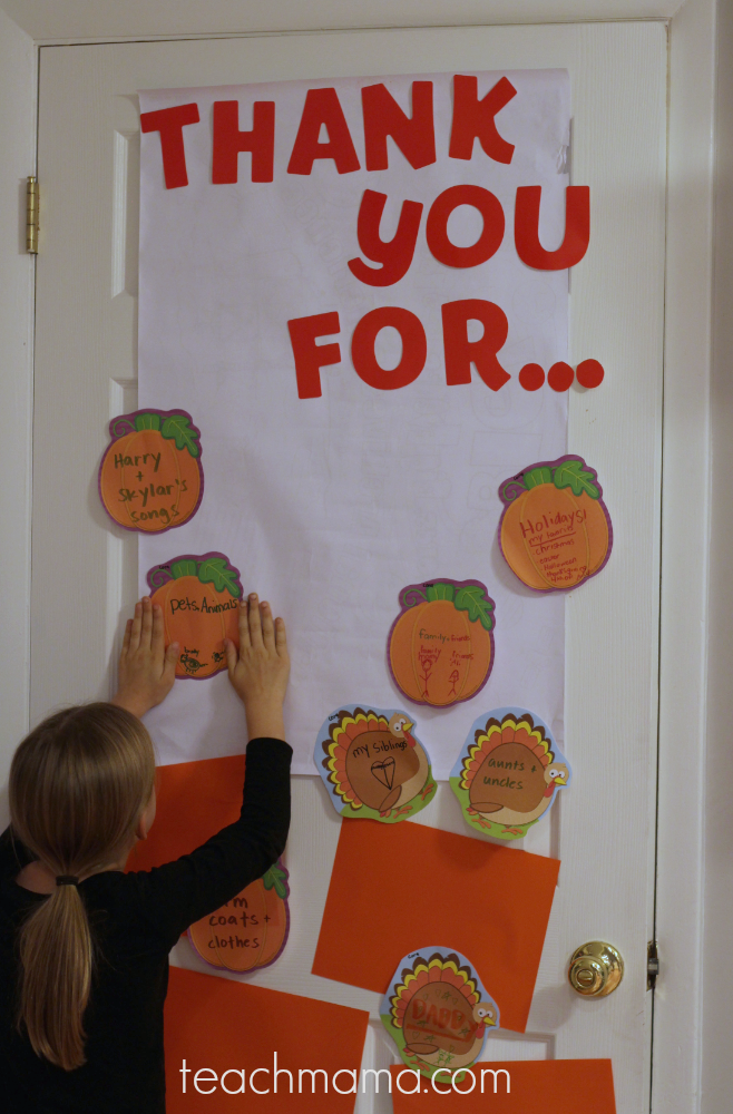 thankful door: reminding our kids to be grateful every day