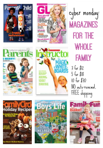 cyber monday: magazine deal for families