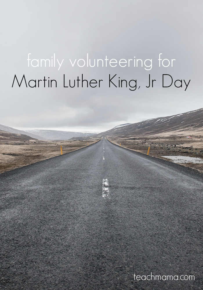 family volunteering on martin luther king, jr day