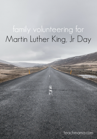 family volunteering on martin luther king, jr day teachmama.com