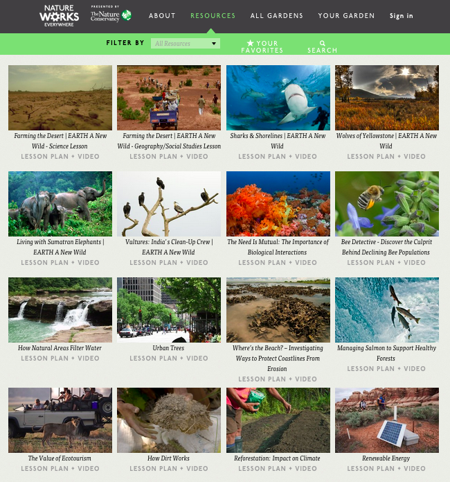 The Nature Conservancy virtual field trip and learning resources: