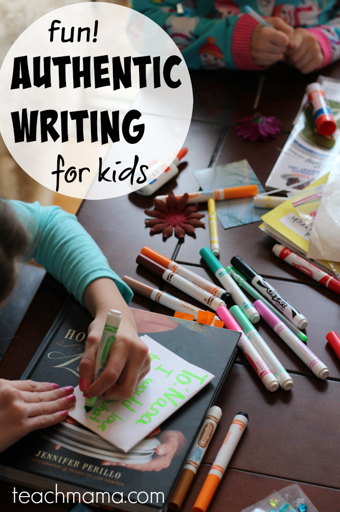 fun, authentic writing for kids: power notes to nana