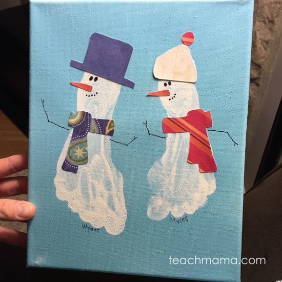 easy snowman footprint craft for kids | teachmama.com