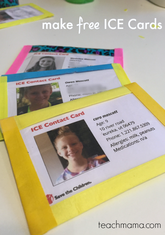 make free ICE [In Case of Emergency] cards for your kids @savethechildren #GetReadyGetSafe