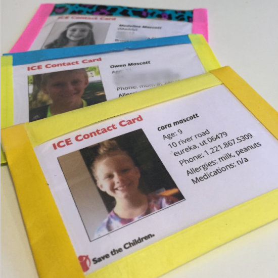 make free ICE [In Case of Emergency] cards for your kids @savethechildren #GetReadyGetSafe
