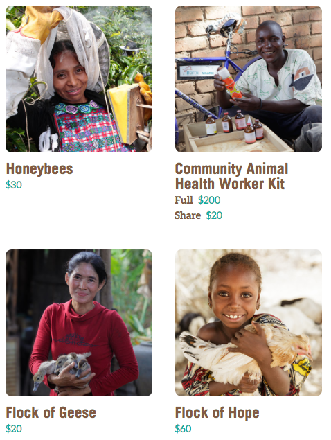 gifts that teach kids the power of giving: animal gifts from heifer international